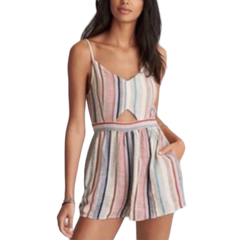 American Eagle Multicolored Striped Romper